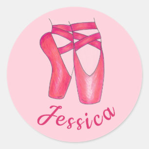 Sticker Rond Danse Ballerina personnalisée Ballet Pointe Danseu