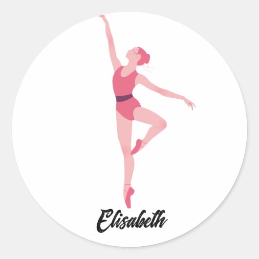 Sticker Rond Danse ballerine personnalisation (Devant)