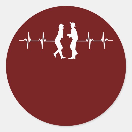 Sticker Rond Danse carré Cowboy Danse occidentale Professeur Da (Devant)