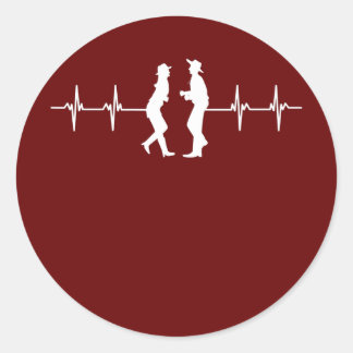 Sticker Rond Danse carré Cowboy Danse occidentale Professeur Da