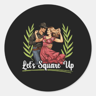 Sticker Rond Danse carré Danse folklorique américaine Danse Car