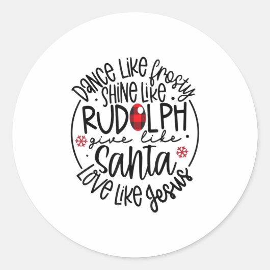 Sticker Rond Danse Comme Frosté Brille Comme Rudolph Lo (Devant)