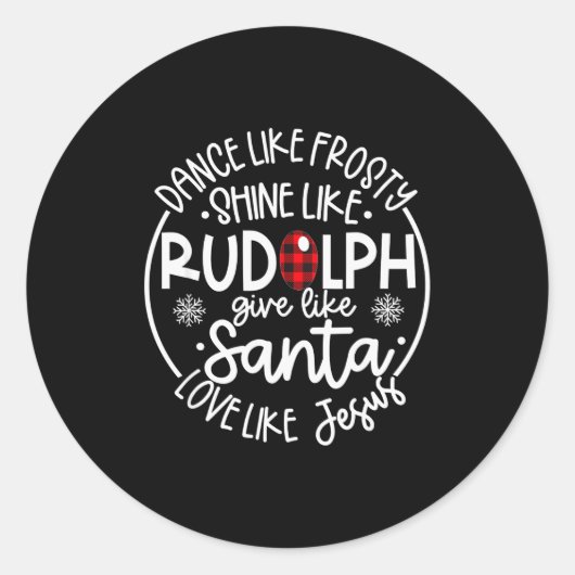 Sticker Rond Danse comme Frosty Brille comme Rudolph Aime comme (Devant)