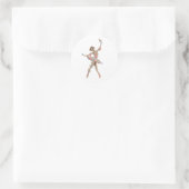 Sticker Rond Danse d'aquarelle ballerine avec papillon (Sac)