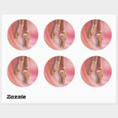 Sticker Rond Danse de ballet en rose (Feuille)