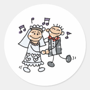 Sticker Rond Danse de dessin mariage