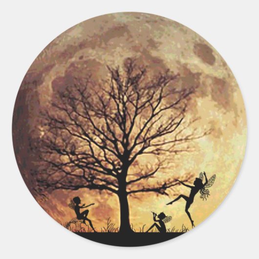 Sticker Rond Danse de la lune (Devant)