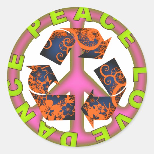 Sticker Rond Danse de la paix (Devant)