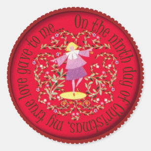 Sticker Rond Danse de neuf dames