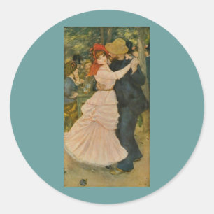 Sticker Rond Danse de Pierre-Auguste Renoir à Bougival (1883)