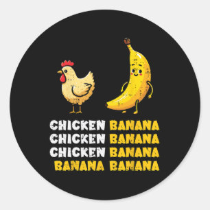 Sticker Rond Danse de poulet Nana Drôle de fruit Meme Filles En
