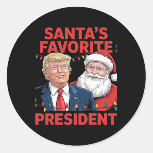 Sticker Rond Danse de Santa Trump, le président préféré de Sant