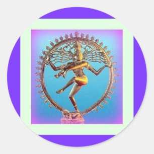 Sticker Rond Danse de Shiva dans le mysticisme violet par