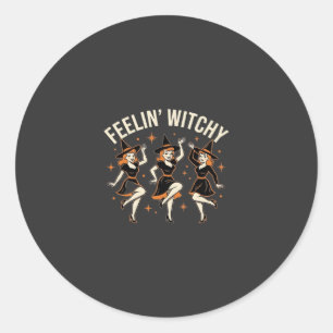 Sticker Rond Danse de sorcière Halloween Feelin 'Witchy