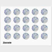 Sticker Rond Danse des dauphins abstrait Art (Feuille)