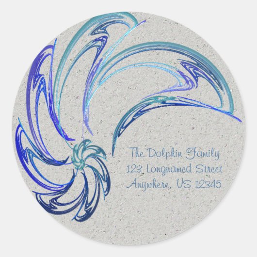 Sticker Rond Danse des dauphins abstrait Art (Devant)