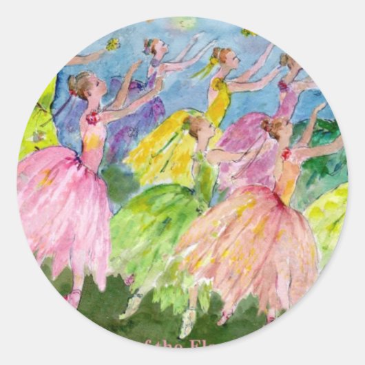 Sticker Rond Danse des fleurs (Devant)