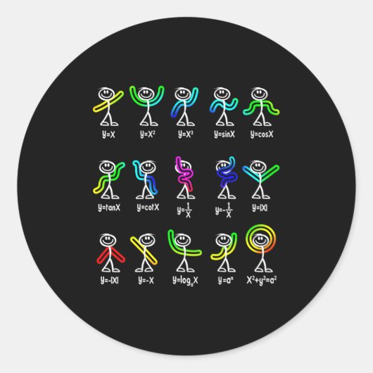 Sticker Rond Danse drôle d'algèbre Fonction Prof de maths Geek  (Devant)