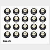 Sticker Rond Danse Drôle de Marche Lunaire Pun Fond Sombre (Feuille)