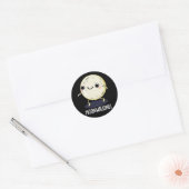 Sticker Rond Danse Drôle de Marche Lunaire Pun Fond Sombre (Enveloppe)