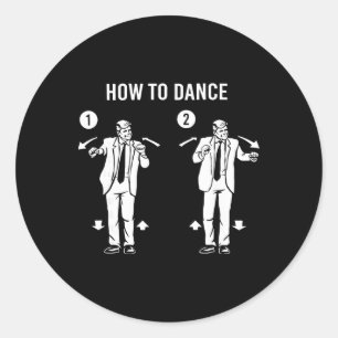 Sticker Rond Danse drôle de Trump Comment danser