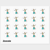 Sticker Rond Danse du ventre (Feuille)