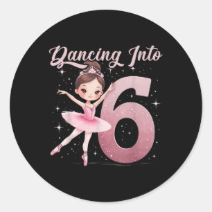 Sticker Rond Danse En 6 Fête Anniversaire Ballet Girls