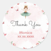 Sticker Rond Danse et tournoi mignon ballerine ballet enfant an (Devant)