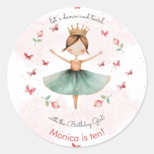 Sticker Rond Danse et tournoi mignon ballerine ballet enfant an