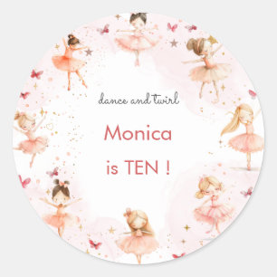 Sticker Rond Danse et tournoi mignon ballerine ballet enfant an