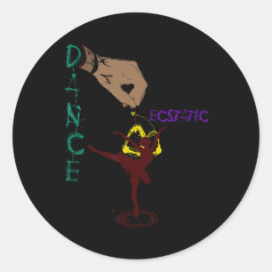 Sticker Rond Danse extatique Llerina Danseuse en tutu en danse 