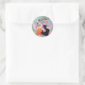 Sticker Rond Danse Flamant rose (Sac)