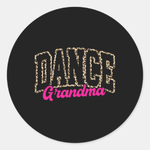 Sticker Rond Danse Grand-mère Leopard Danser Vie Filles Femmes
