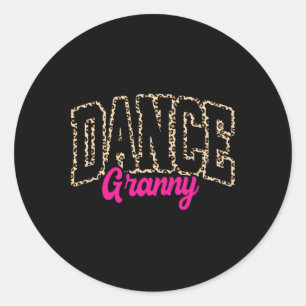Sticker Rond Danse Granny Leopard Danser Granny Life Girls Wom