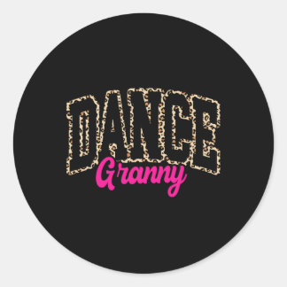 Sticker Rond Danse Granny Leopard Danser Granny Life Girls Wom