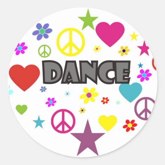 Sticker Rond Danse - Graphiques mixtes (Devant)