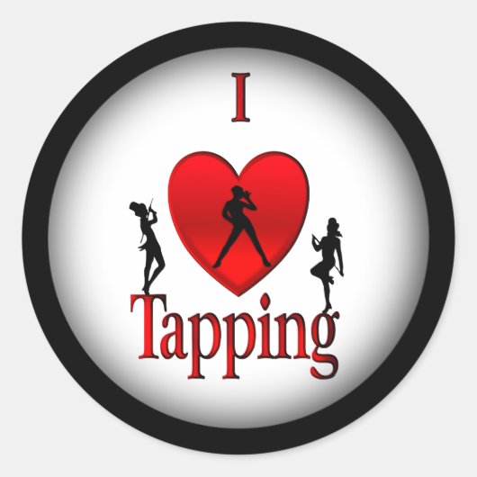 Sticker Rond Danse I Heart Tap (Devant)