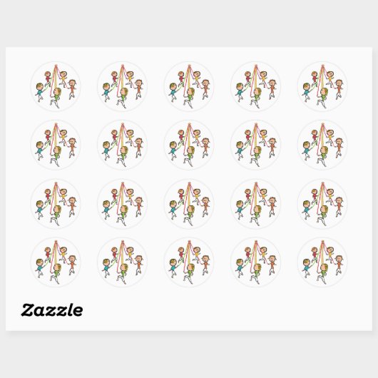 Sticker Rond Danse Maypole (Feuille)
