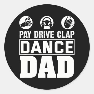 Sticker Rond Danse Papa Fier Danseur Papa Humour financier