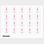 Sticker Rond Danse rose Ballerina (Feuille)