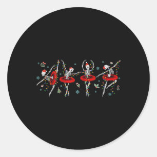 Sticker Rond Danse Skeleton Ballet Ballerina Filles de Noël