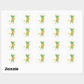 Sticker Rond Danse sur mesure de Hula ananas (Feuille)
