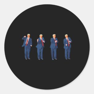 Sticker Rond Danse Trump 4 Juillet Trump 2024