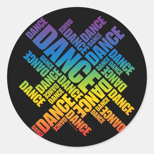 Sticker Rond Danse typographique (spectre) (Devant)