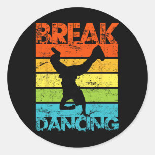 Sticker Rond Danse vintage B boy Break Dance Urban Dance