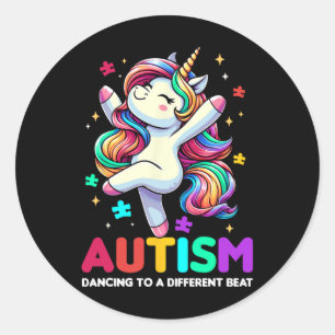 Sticker Rond Danser À Une Autre Sensibilisation sur l'autisme D
