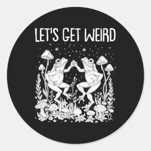 Sticker Rond Danser des grenouilles Champignons Obtenons un drô
