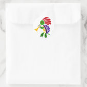 Sticker Rond Danser drôle Tortue Style Kokopelli (Sac)