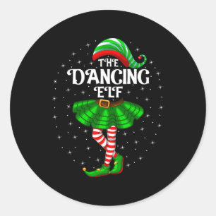 Sticker Rond Danser Elf Noël Famille Faire correspondre les fem