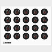 Sticker Rond Danser Feu Valentines Jour Os Amour Coeur (Feuille)